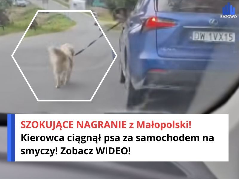 SZOKUJĄCE NAGRANIE z Małopolski! Kierowca ciągnął psa za samochodem na smyczy! Zobacz WIDEO!
